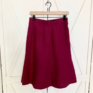 ❤️ Rena Lange Berry 100% Linen A-Line Knee Length Skirt size 38/6